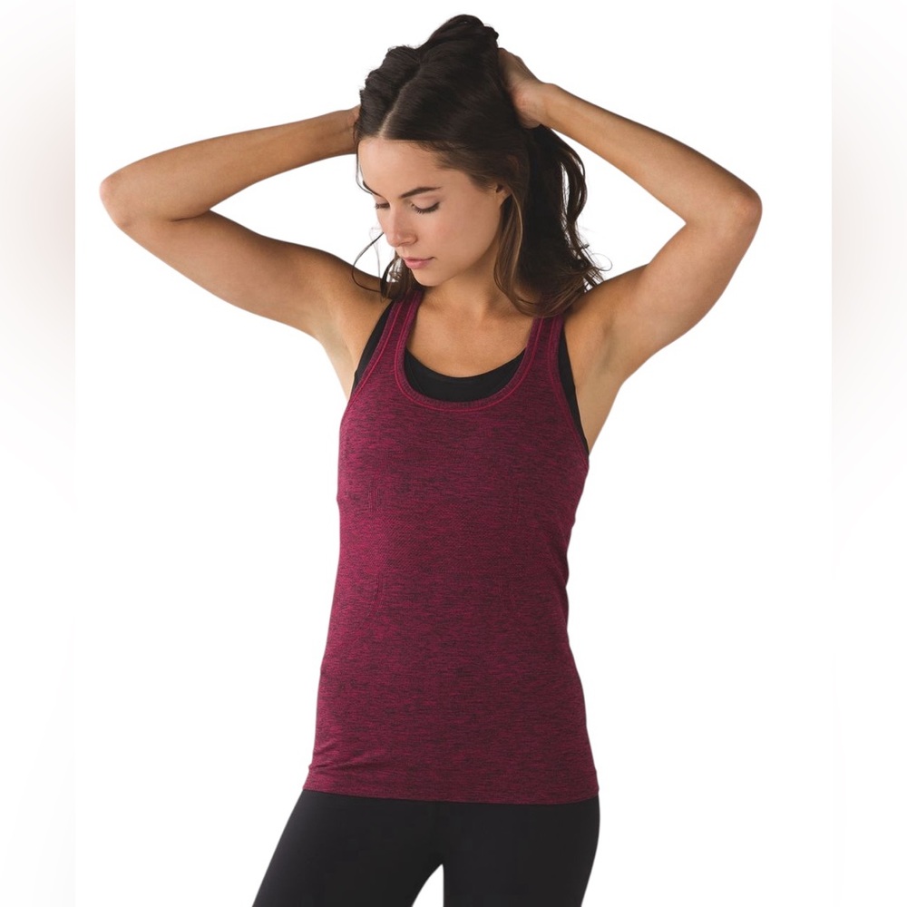 Lululemon Swiftly Tech Racerback Tank Top - Heathered Berry Rumble Womens size 4